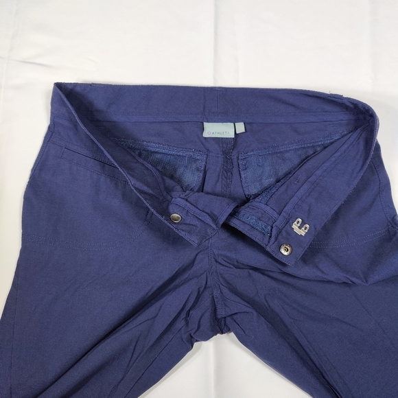 Athleta Stellar Straight Pant Navy Blue Slash Pockets Womens 8 Casual Lightweigh - Picture 5 of 12